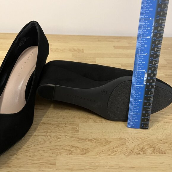 NWT Kelly and Katie Black Wedges Suede Size 10 - Picture 6 of 6